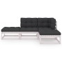 Juego de muebles de jardín 4 pzas y cojines madera pino maciza de vidaXL, Conjuntos de jardín - Ref: Foro24-3076525, Precio: ...
