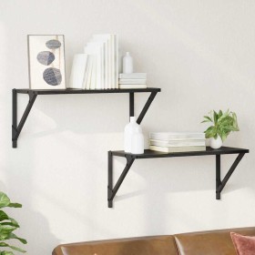 Estanterías de pared 2 pcs Roble Negro 60 x 25 x 25,5 cm en Estanterías | Comprar online en Foru.es