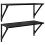 Estanterías de pared 2 pcs Roble Negro 60 x 25 x 25,5 cm en Estanterías | Comprar online en Foru.es