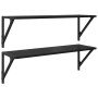 Estanterías de pared 2 pcs Roble Negro 80 x 25 x 25,5 cm en Estanterías | Comprar online en Foru.es