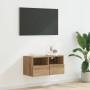 Mueble de TV Montado en la Pared Roble artesanal en Muebles TV | Comprar online en Foru.es