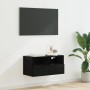 Mueble de TV Montado en la Pared Roble Negro 60 x 30 x 30 cm en Muebles TV | Comprar online en Foru.es