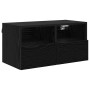 Mueble de TV Montado en la Pared Roble Negro 60 x 30 x 30 cm en Muebles TV | Comprar online en Foru.es