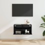 Mueble de TV Montado en la Pared Roble Negro 60 x 30 x 30 cm en Muebles TV | Comprar online en Foru.es