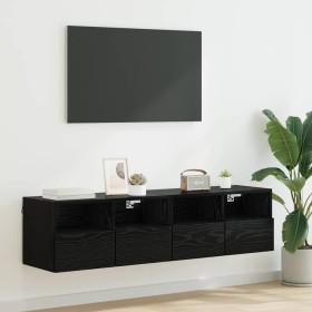 Gabinetes de pared para TV 2 pcs Roble Negro 60 x 30 x 30 cm en Muebles TV | Comprar online en Foru.es