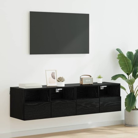 Gabinetes de pared para TV 2 pcs Roble Negro 60 x 30 x 30 cm en Muebles TV | Comprar online en Foru.es