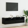 Gabinetes de pared para TV 2 pcs Roble Negro 60 x 30 x 30 cm en Muebles TV | Comprar online en Foru.es