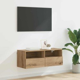 Mueble de TV Montado en la Pared Roble artesanal en Muebles TV | Comprar online en Foru.es