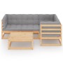 Juego de muebles de jardín 5 pzas y cojines madera pino maciza de vidaXL, Conjuntos de jardín - Ref: Foro24-3076599, Precio: ...
