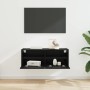 Mueble de TV Montado en la Pared Roble Negro 80 x 30 x 30 cm en Muebles TV | Comprar online en Foru.es