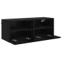 Mueble de TV Montado en la Pared Roble Negro 80 x 30 x 30 cm en Muebles TV | Comprar online en Foru.es