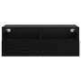 Mueble de TV Montado en la Pared Roble Negro 80 x 30 x 30 cm en Muebles TV | Comprar online en Foru.es