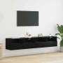 Gabinetes de pared para TV 2 pcs Roble Negro 80 x 30 x 30 cm en Muebles TV | Comprar online en Foru.es