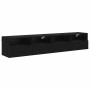Gabinetes de pared para TV 2 pcs Roble Negro 80 x 30 x 30 cm en Muebles TV | Comprar online en Foru.es