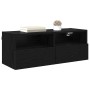 Gabinetes de pared para TV 2 pcs Roble Negro 80 x 30 x 30 cm en Muebles TV | Comprar online en Foru.es