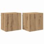 Gabinetes de pared para TV 2 pcs Roble artesanal 40,5x30x40cm en Muebles TV | Comprar online en Foru.es
