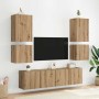 Gabinetes de pared para TV 2 pcs Roble artesanal 40,5x30x40cm en Muebles TV | Comprar online en Foru.es