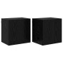 Gabinetes de pared para TV 2 pcs Roble Negro 40,5x30x40cm en Muebles TV | Comprar online en Foru.es