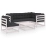 Muebles de jardín 6 piezas con cojines de madera de pino maciza de vidaXL, Conjuntos de jardín - Ref: Foro24-3076630, Precio:...