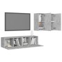 Set de muebles de salón 4 pzas madera ingeniería gris hormigón en Muebles TV | Comprar online en Foru.es