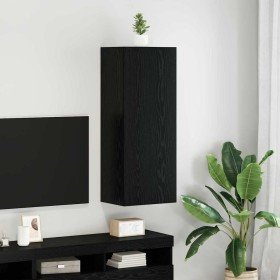 Mueble de TV Montado en la Pared Roble Negro 40,5 x 30 x 102 cm en Muebles TV | Comprar online en Foru.es