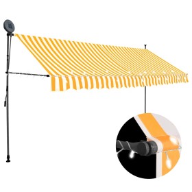 Toldo manual retráctil con LED blanco y naranja 400 cm en Toldos | Comprar online en Foru.es