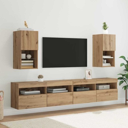 Gabinetes para TV Montados en la Pared 2 pcs Roble artesanal en Muebles TV | Comprar online en Foru.es