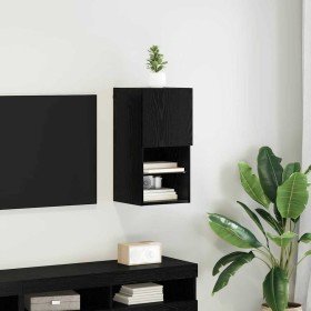 Mueble de TV Montado en la Pared Roble Negro 30,5 x 30 x 60 cm en Muebles TV | Comprar online en Foru.es