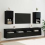 Mueble de TV Montado en la Pared Roble Negro 30,5 x 30 x 60 cm en Muebles TV | Comprar online en Foru.es