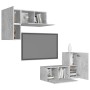 Set muebles de salón TV 4 pzas madera ingeniería gris hormigón en Muebles TV | Comprar online en Foru.es