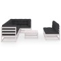 Muebles de jardín 8 pzas y cojines madera maciza pino de vidaXL, Conjuntos de jardín - Ref: Foro24-3076660, Precio: 730,28 €,...