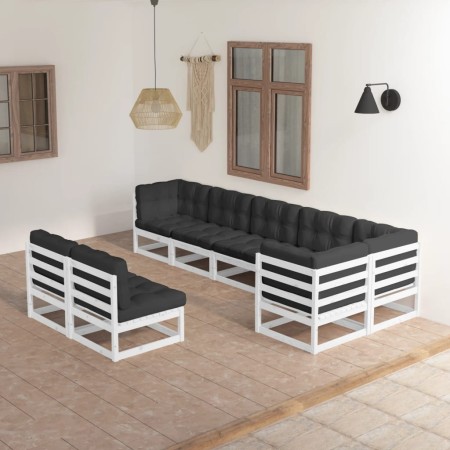 Muebles de jardín 8 pzas y cojines madera maciza pino de vidaXL, Conjuntos de jardín - Ref: Foro24-3076665, Precio: 884,13 €,...