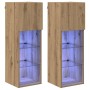 Gabinetes para TV Montados en la Pared 2 pcs Roble artesanal en Muebles TV | Comprar online en Foru.es