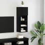 Mueble de TV Montado en la Pared Roble Negro 30,5 x 30 x 90 cm en Muebles TV | Comprar online en Foru.es