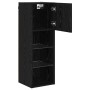 Mueble de TV Montado en la Pared Roble Negro 30,5 x 30 x 90 cm en Muebles TV | Comprar online en Foru.es