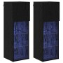 Gabinetes para TV Montados en la Pared 2 pcs Roble Negro en Muebles TV | Comprar online en Foru.es