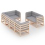 Juego de muebles de jardín 7 pzas y cojines madera maciza pino de vidaXL, Conjuntos de jardín - Ref: Foro24-3076694, Precio: ...