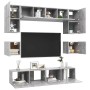 Set muebles de salón TV 8 pzas madera ingeniería gris hormigón en Muebles TV | Comprar online en Foru.es