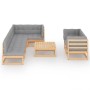 Muebles de jardín 8 pzas y cojines madera maciza pino de vidaXL, Conjuntos de jardín - Ref: Foro24-3076699, Precio: 706,19 €,...