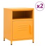 Mesitas de noche 2 uds amarillo mostaza acero 35x35x51 cm de vidaXL, Mesitas de noche - Ref: Foro24-3095216, Precio: 142,32 €...