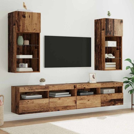 Gabinetes para TV Montados en la Pared 2 pcs Madera Vieja en Muebles TV | Comprar online en Foru.es