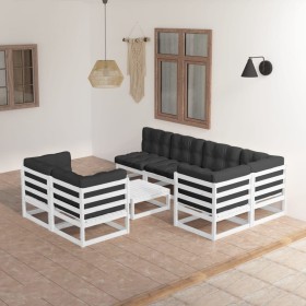 Muebles de jardín 8 pzas y cojines madera maciza pino de vidaXL, Conjuntos de jardín - Ref: Foro24-3076700, Precio: 755,44 €,...