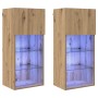 Gabinetes para TV Montados en la Pared 2 pcs Roble artesanal en Muebles TV | Comprar online en Foru.es