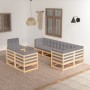 Muebles de jardín 8 pzas y cojines madera maciza pino de vidaXL, Conjuntos de jardín - Ref: Foro24-3076714, Precio: 778,33 €,...