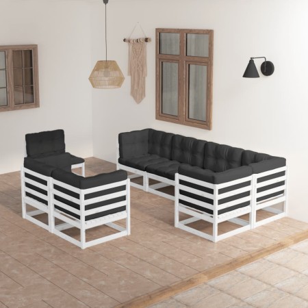 Muebles de jardín 8 pzas y cojines madera maciza pino de vidaXL, Conjuntos de jardín - Ref: Foro24-3076715, Precio: 915,26 €,...