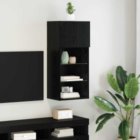 Mueble de TV Montado en la Pared Roble Negro 40,5 x 30 x 90 cm en Muebles TV | Comprar online en Foru.es