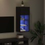 Mueble de TV Montado en la Pared Roble Negro 40,5 x 30 x 90 cm en Muebles TV | Comprar online en Foru.es