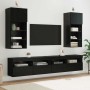 Gabinetes para TV Montados en la Pared 2 pcs Roble Negro en Muebles TV | Comprar online en Foru.es