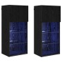 Gabinetes para TV Montados en la Pared 2 pcs Roble Negro en Muebles TV | Comprar online en Foru.es