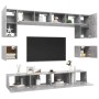 Set muebles de salón TV 8 pzas madera ingeniería gris hormigón en Muebles TV | Comprar online en Foru.es